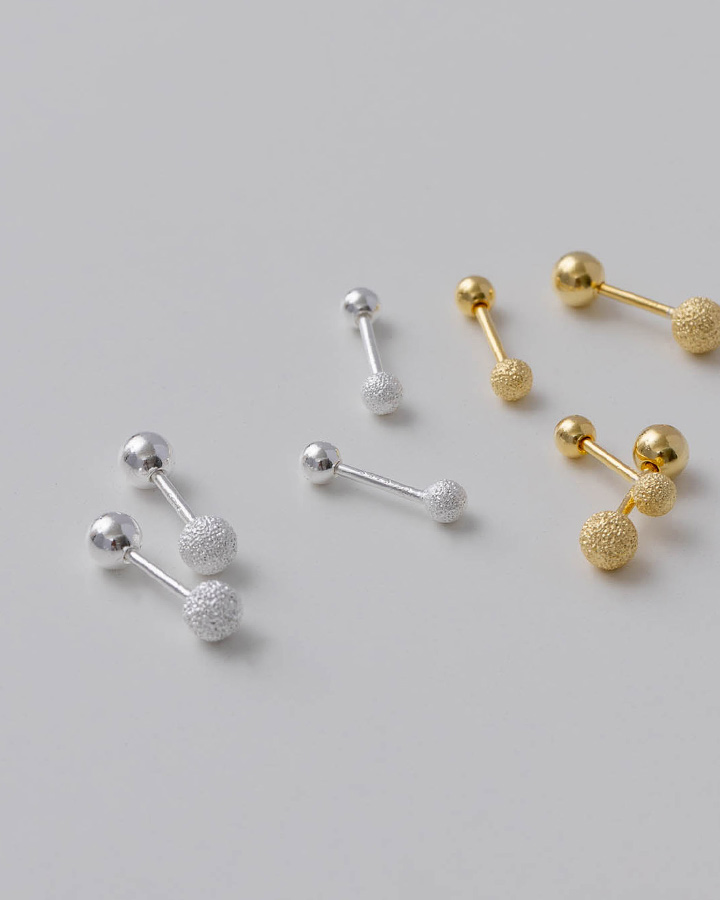 小雪球.耳針|轉珠純銀耳環- 限時2件免運- Mine Accessory 小雪球.耳針|轉珠純銀耳環- 限時2件免運- Mine Accessory